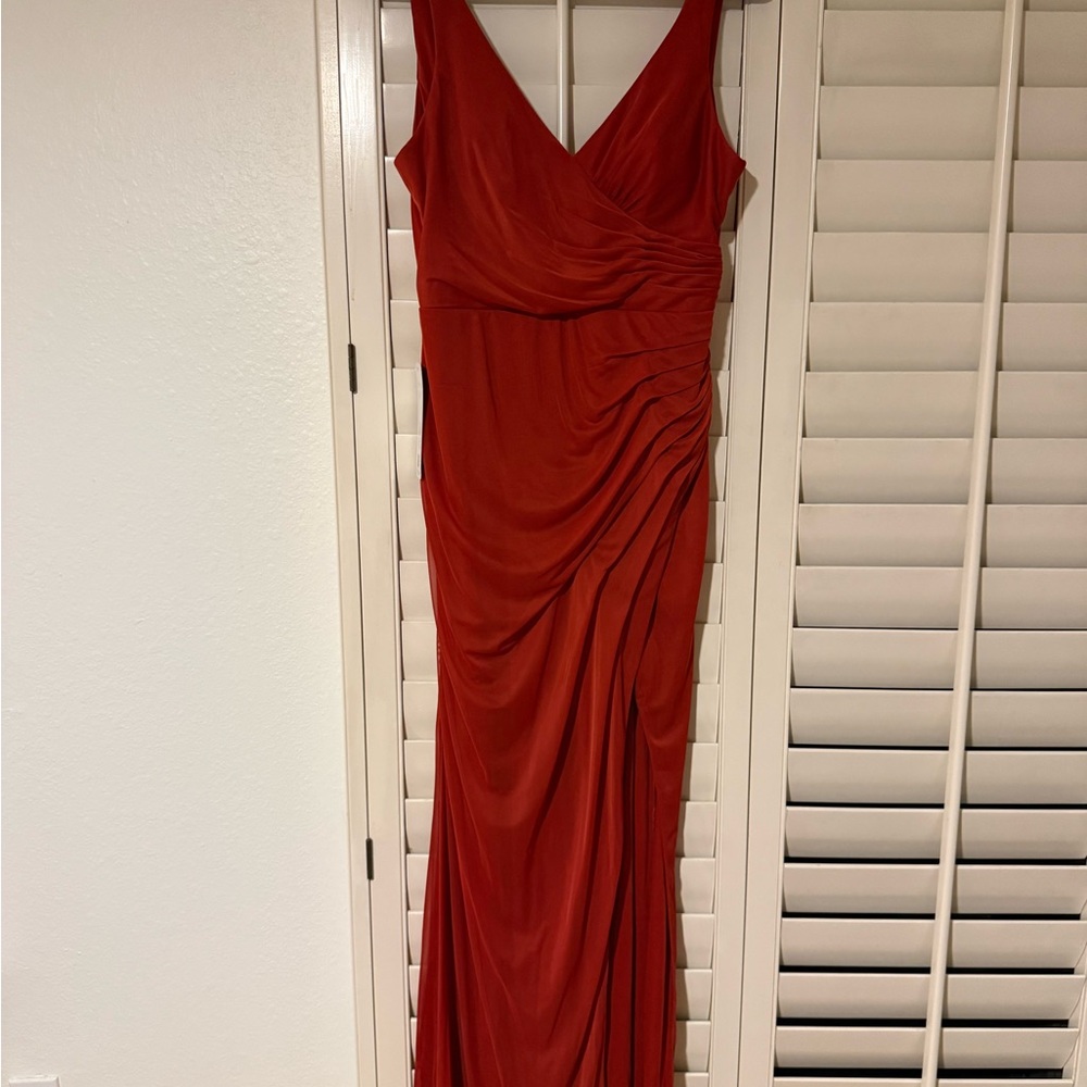 Elegant Bridesmaid Red Evening Gown